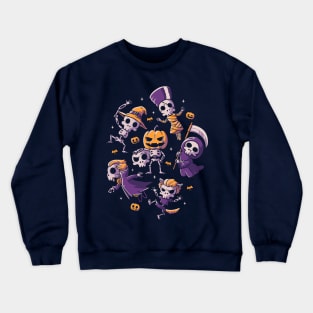 Halloween Skulls Cute Spooky Skeletons Crewneck Sweatshirt